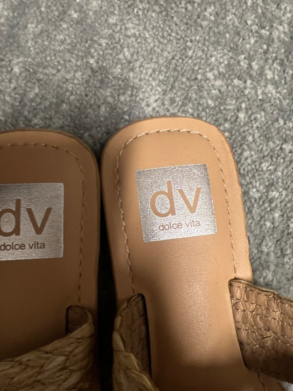 Dolce Vita Tan Braided Thong Slide Sandals - Picture 2 of 4